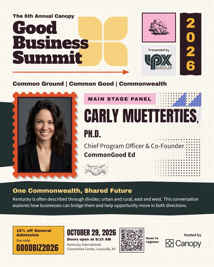 Carly Muetterties, Ph.D. 2026 Good Business Summit speaker card